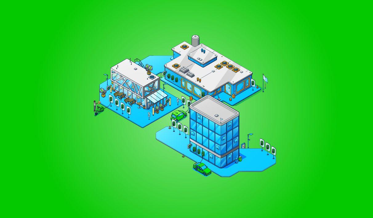 A graphic depicting a Smart City